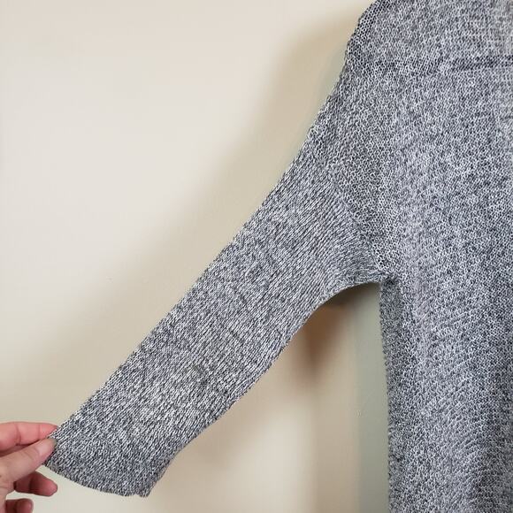 Eileen Fisher Gray Open Front Knit Linen 3/4 Sleeve Cardigan Sweater Size Medium - Picture 7 of 7